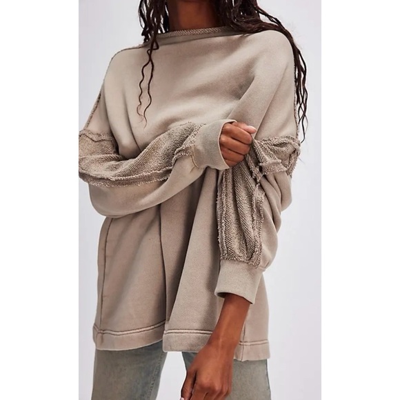 Free People Tops - FREE PEOPLE Romy Rollneck Oversized Sweatshirt